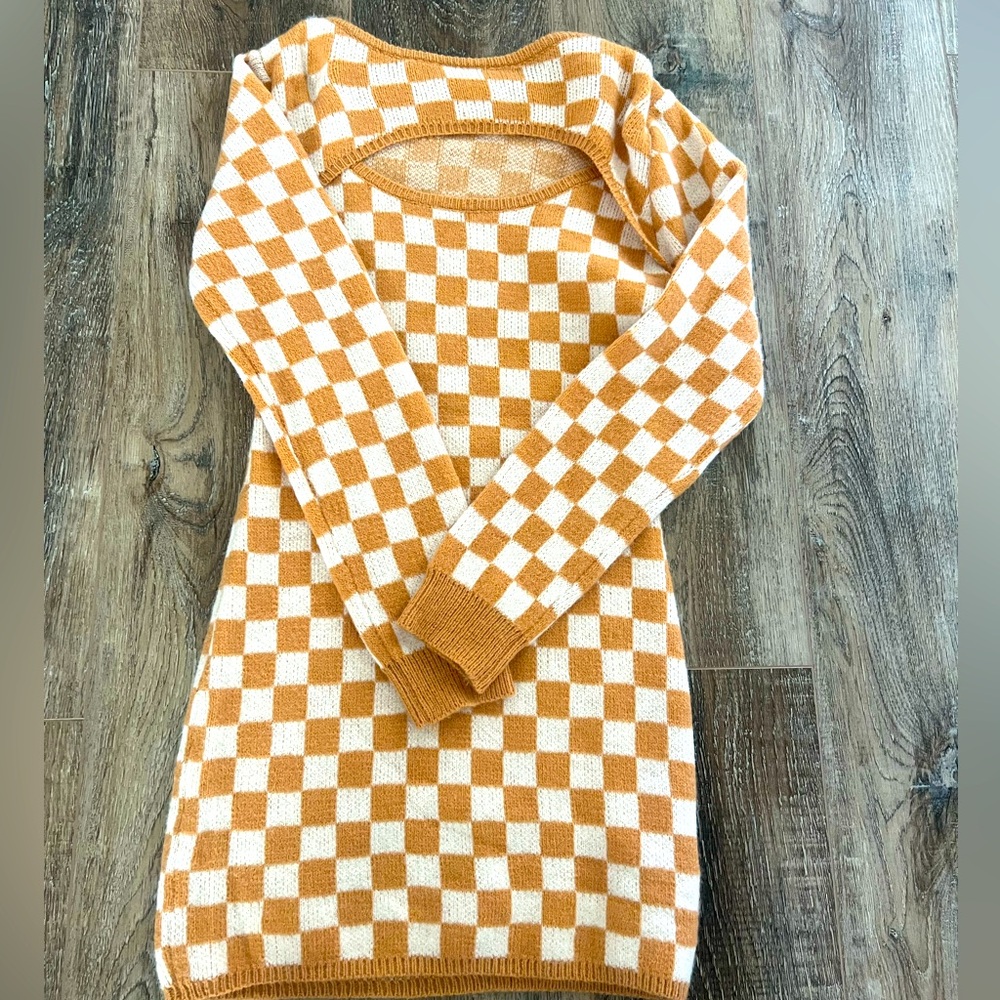 Princess Polly checkered sweater dress